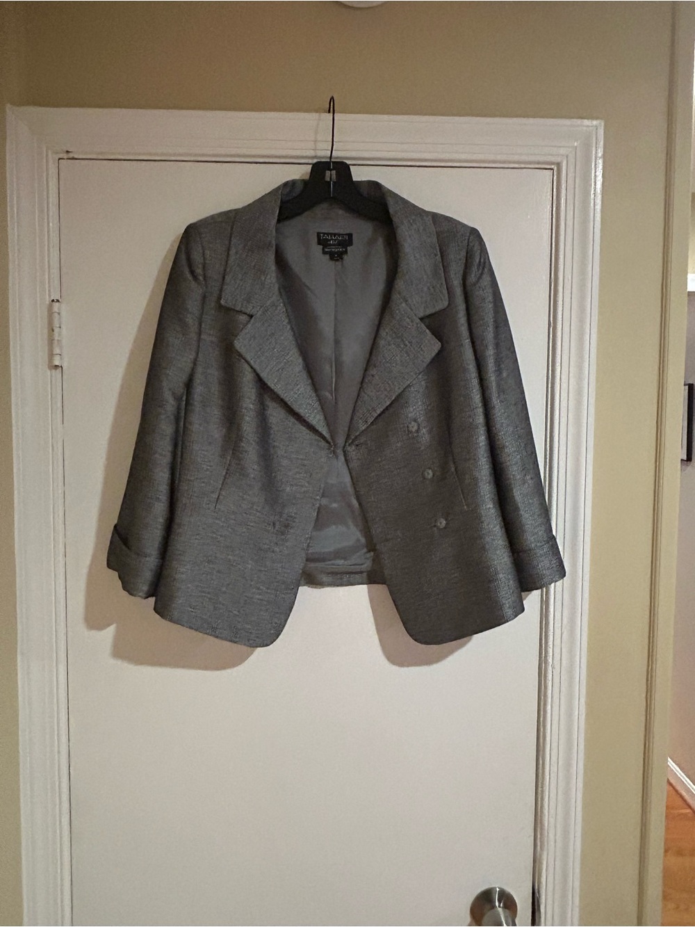 Liz Claiborne Silver-Gray Tailored Blazer Jacket